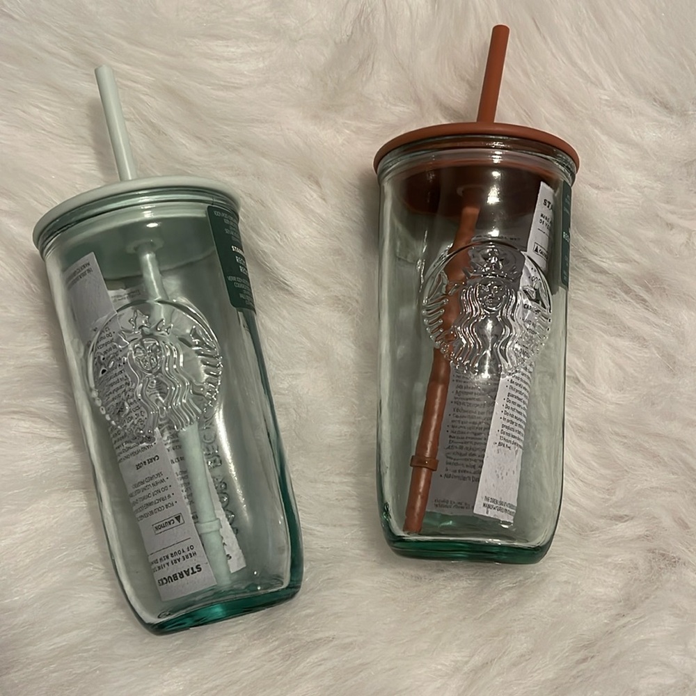 Starbucks Glass Recycled Tumbler 2023 MINT & 2024 TERRACOTTA
